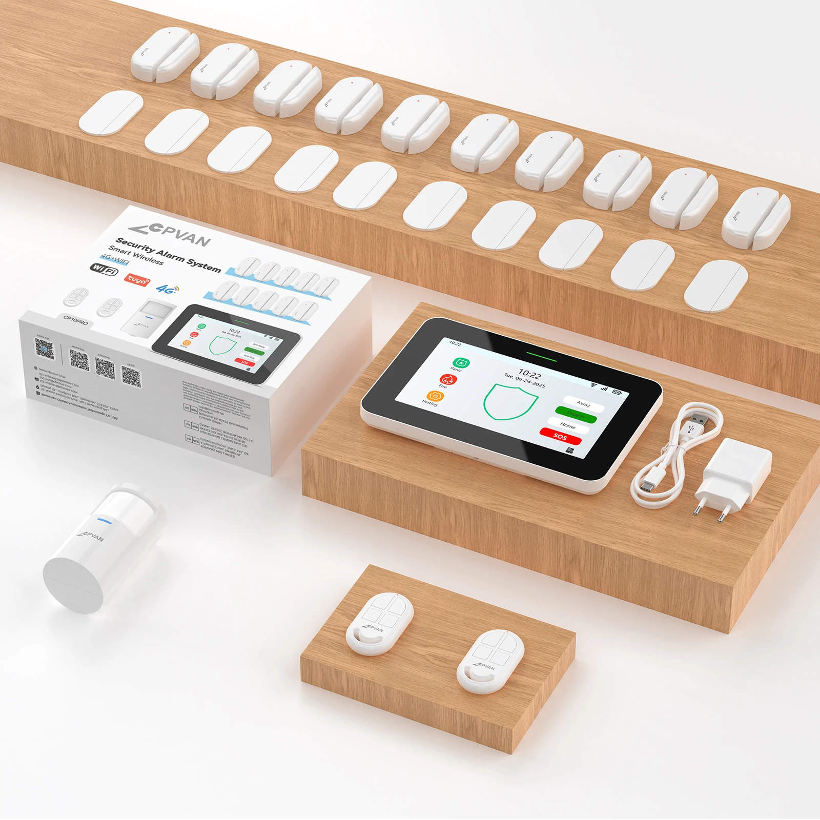 

CPVAN Tuya Smart Home Alarm System 115dB Louder Wireless WiFi 4G GSM House burglar Security Protection Alarm Kit 5000mAh Battery