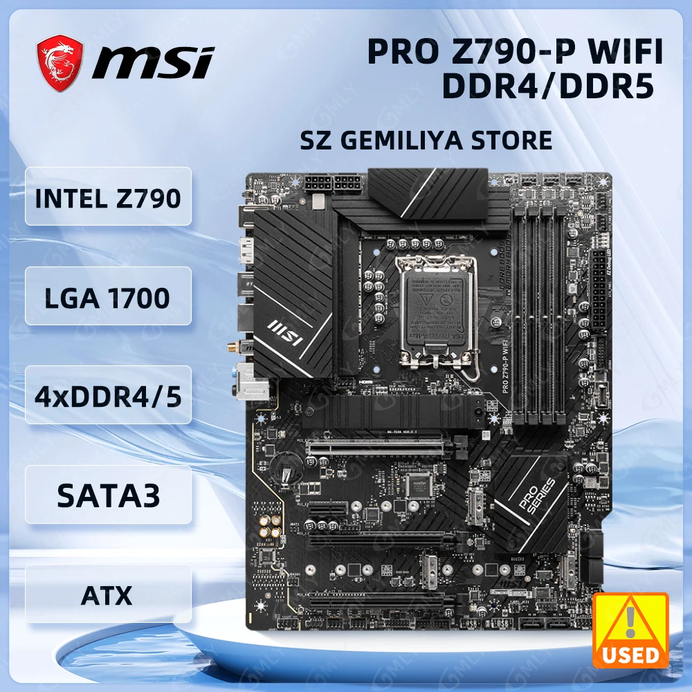 MSI Z790 Motherboard PRO Z790-P WIFI DDR4/DDR5 Motherboard LGA 1700 128GB 256GB M.2 support 14900F 13900 13700 12400 12100 cpu