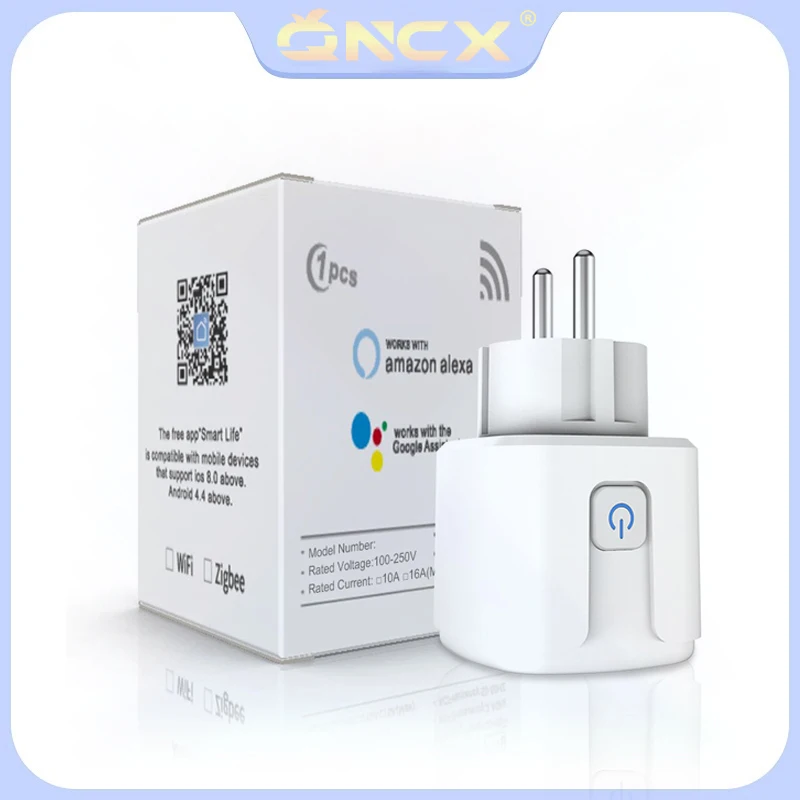 

QNCX Tuay Smart Socket EU16A Wifi Smart Plug With Power Monitoring Smart Life APP Remote Control Support Google Assistant Alexa