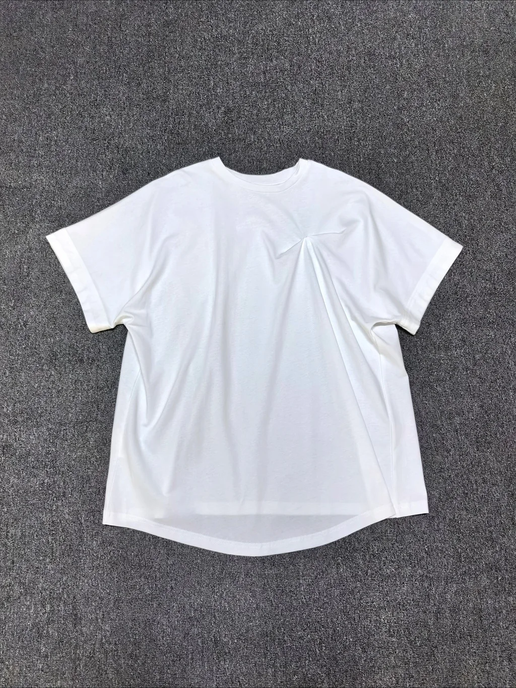 Women'S Pure Cotton T-Shirt With Knot & Pleat Detail – 2026 Spring/Summer New Loose, Relaxed-Style Short-Sleeve Top
