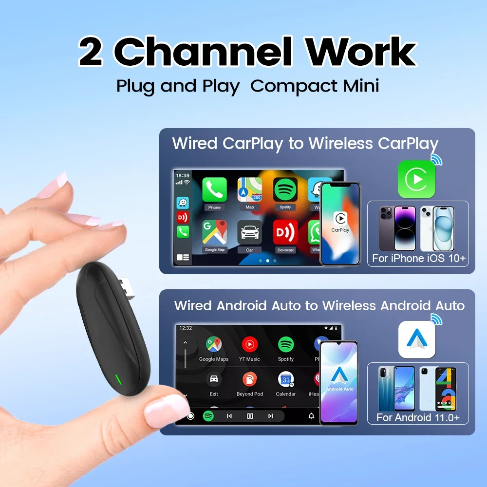 Carlinkit Smart Wireless Carplay Box Car Play Dvd Tv Ai Box Video Android System Adapter Usb Carplay dla Apple Youtube