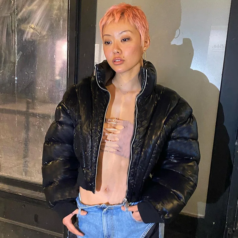 Women's Autumn/Winter Top Coat Cotton Coat Solid Color Lapel Zipper Warm Retro Simple Comfortable Casual Design Niche Versatile