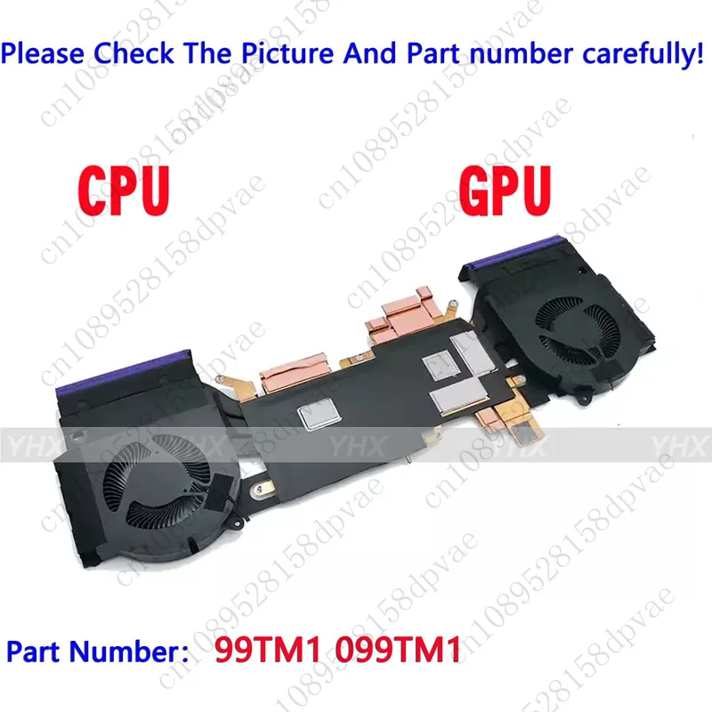 

GYX New For DELL G16 7630 AMD COOLING FAN HEATSINK 99TM1 099TM1