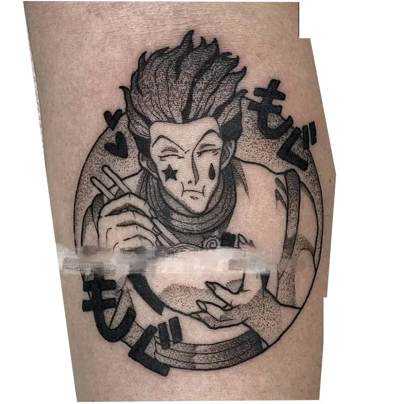 Anime Hunter X Hunter Waterproof Fake Tatoo Stickers Cartoon Temporary Tattoos Hisoka Arm Body Art Tatoo Body Sticker for Man
