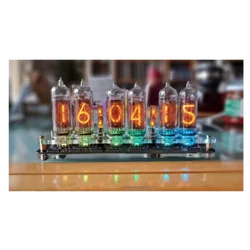 6-bit IN14 Glow Tube Clock Module Nixie Clock Audio Accessories With Backlight clock digital USB 5V