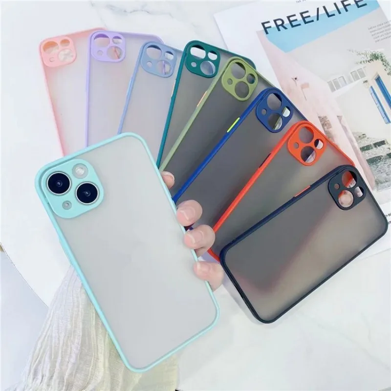 Frosted,Silicone,Semi Transparent Phone Case For iphone15 14 13 12 11 Pro Max X XR XSMAX 7 8 Plus SE TPU Case Cover New Products