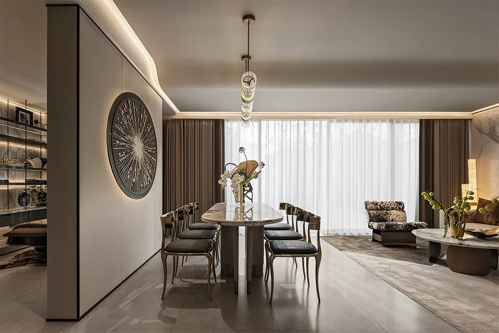 상하이 라이트 스타일 인테리어 디자인 빌라 거실 고급 제품 맞춤형 주택 건축 도면 평면도