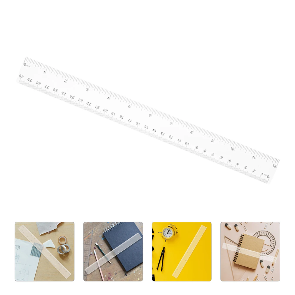 

5pcs Transparent Plastic Ruler Measuring Tool Metric Centimeter Straight Student Classroom Office Supplies Multifunction Drawing