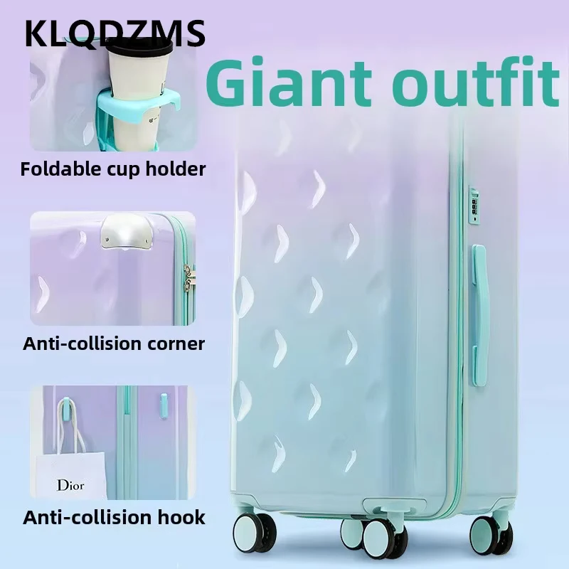 KLQDZMS 20"24"26Inch Zipper Suitcase Multifunctional PC Boarding Box Large Capacity Trolley Case Men and Women Rolling Luggage