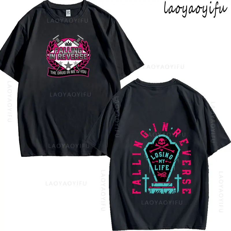

Leisure Falling in Reverse Rock Band Metal Music Theme 100%Cotton Summer Streetwear Tops Hipster T Shirt Men Women's Tees Shirt