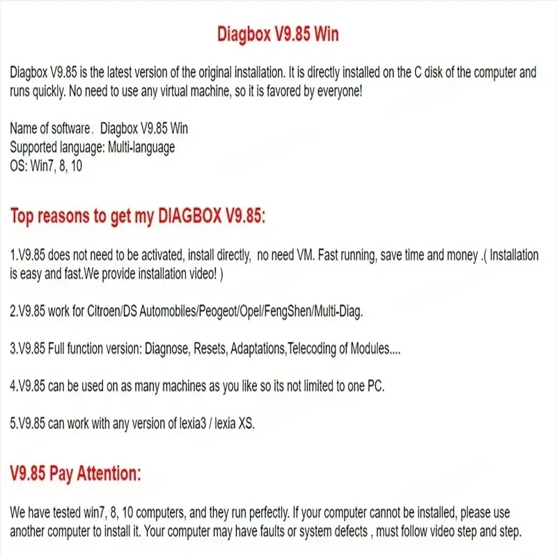 2025 NEW Diagbox 9.186 Car diagnostic software Diagbox V9.85 work with PP2000 Le-xia3 For Peo-geot For Cit-roen Original install view 4