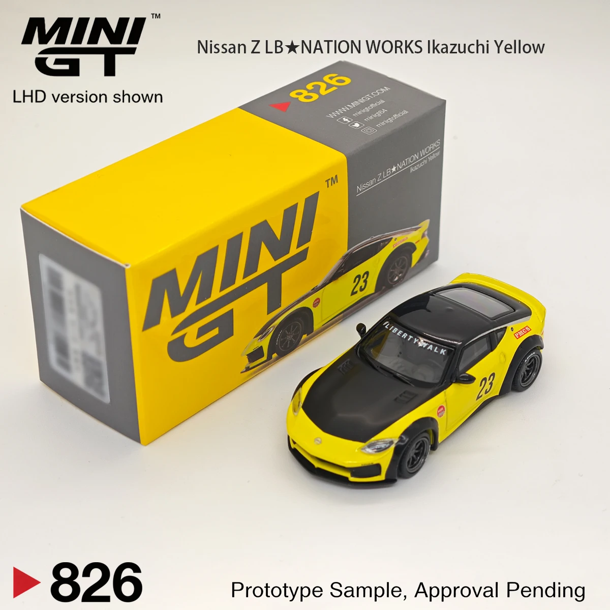MINIGT 1:64 MGT00826 Wide‑Body Racing Coupe Diecast Car Model LHD No.23 Original Sealed Collector Box In Stock