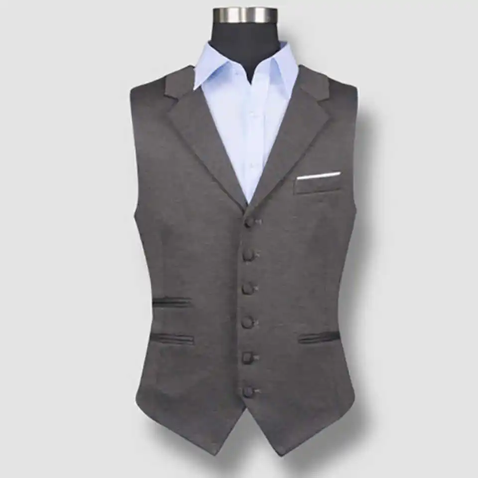Trim Fit Wedding Suit 1 Piece Set Vest Single Breasted Men Suits Casual Sleeveless Party Show Prom Male Wear Suits Customized