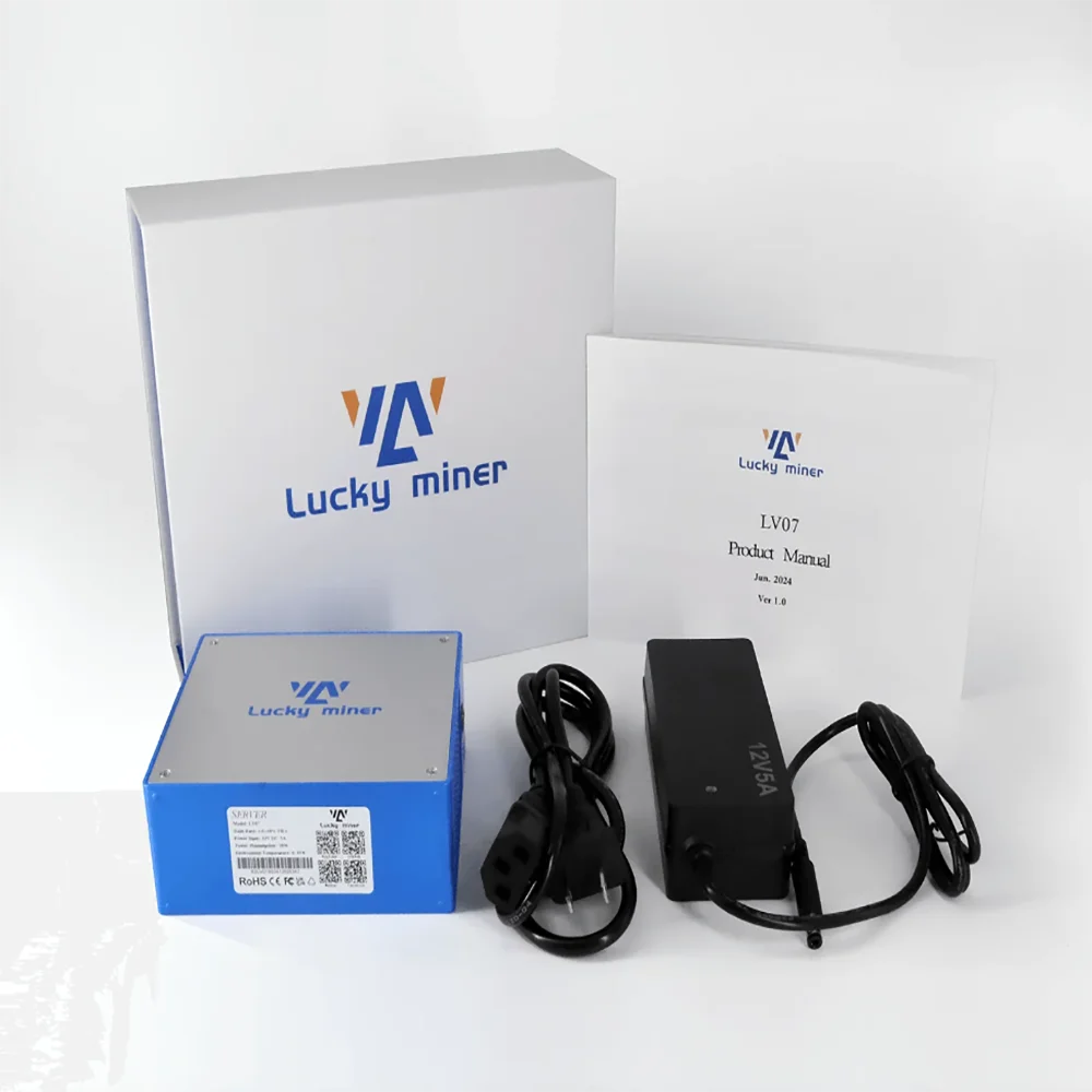 Lucky Miner Bitcoin Miner LV07 1TH/S 25W Win 3.125 BTC Bitcoin Crypto Solo Miner SHA256 WiFi Home Miner