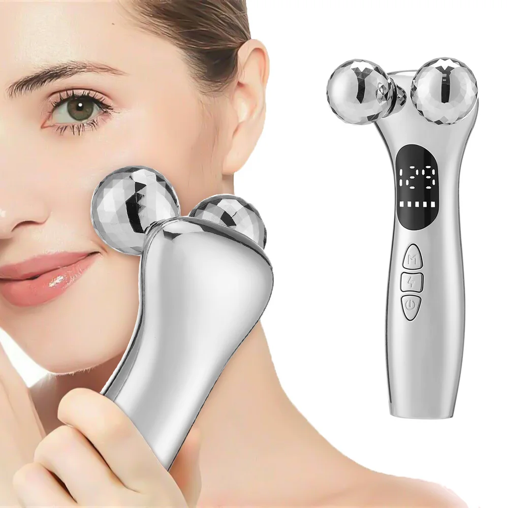 

3D Roller Massage V Face Lifting Massager Micro Current Skin Rejuvenation Firming Wrinkle Removal Facial Slimming Shaping Device