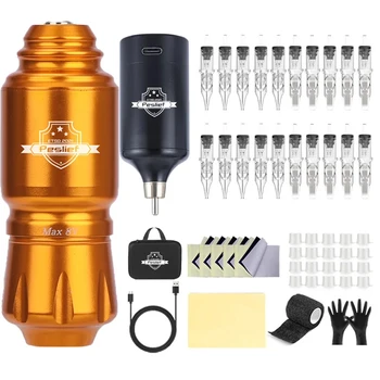 52 PCS Rakete Kurze Tattoo Stift Motor Tattoo Gun Maschine Permanent Make-Up Maschine RCA Make-Up Komplette Kit