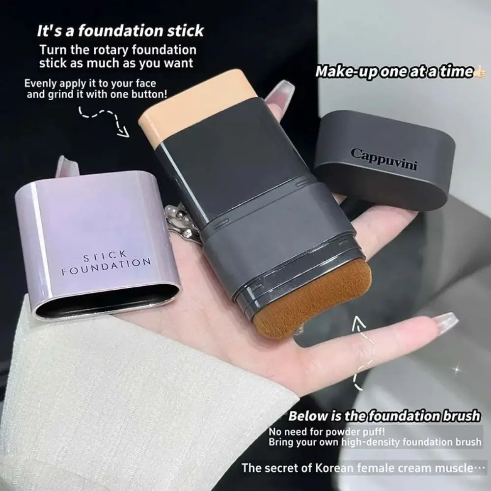 

2 Colors Hydrating Powder Brush Rotatable Design Water Light Concealer Stick with Brush Skin Beauty Eraser Foundation Stick