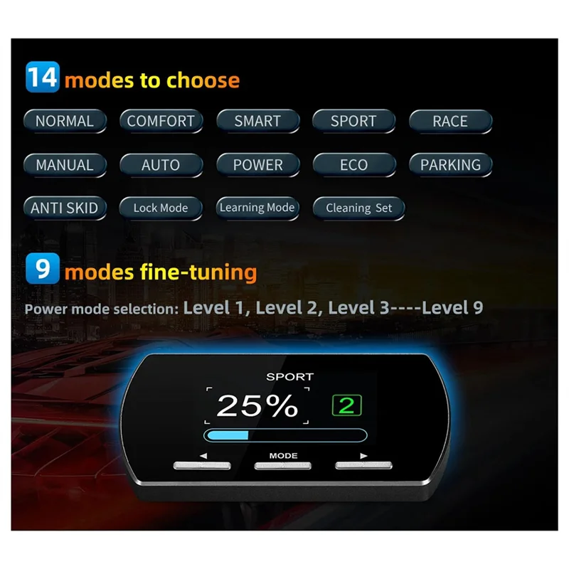 AS94-Car Acceleratore elettronico Controller acceleratore per auto 9 unità 5 modalità Acceleratore da corsa Potente booster
