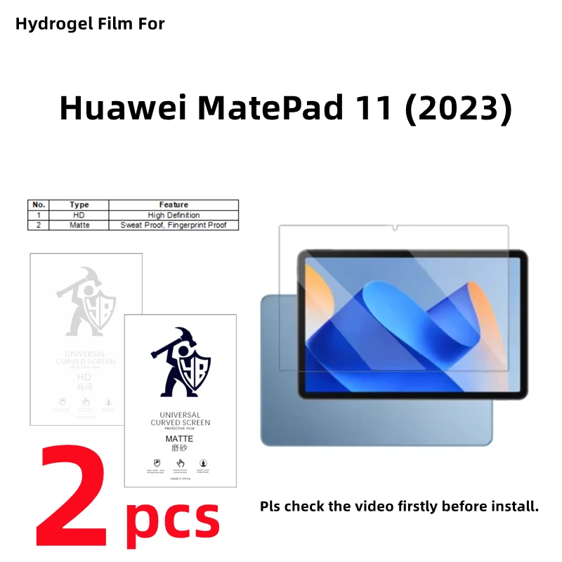 

2pcs HD Hydrogel Film For Huawei MatePad 11(2023) Matte Screen Protector For Huawei MatePad 11 2023 Clear/Frosted Full Cover