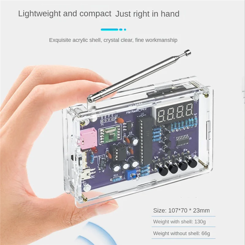 HU-017A Rda 5807S Radio-Ontvanger Module Kit Fm Elektronische Diy Circuits Onderdelen Digitale Buis Display 87-108Mhz, Zonder Shell