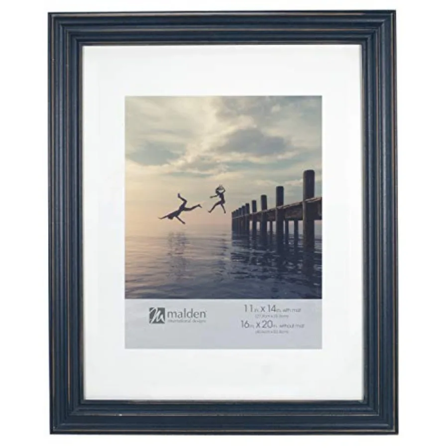 

International Designs 11x14 16x20 Rustic Blue Matted Picture Frame 2428-14