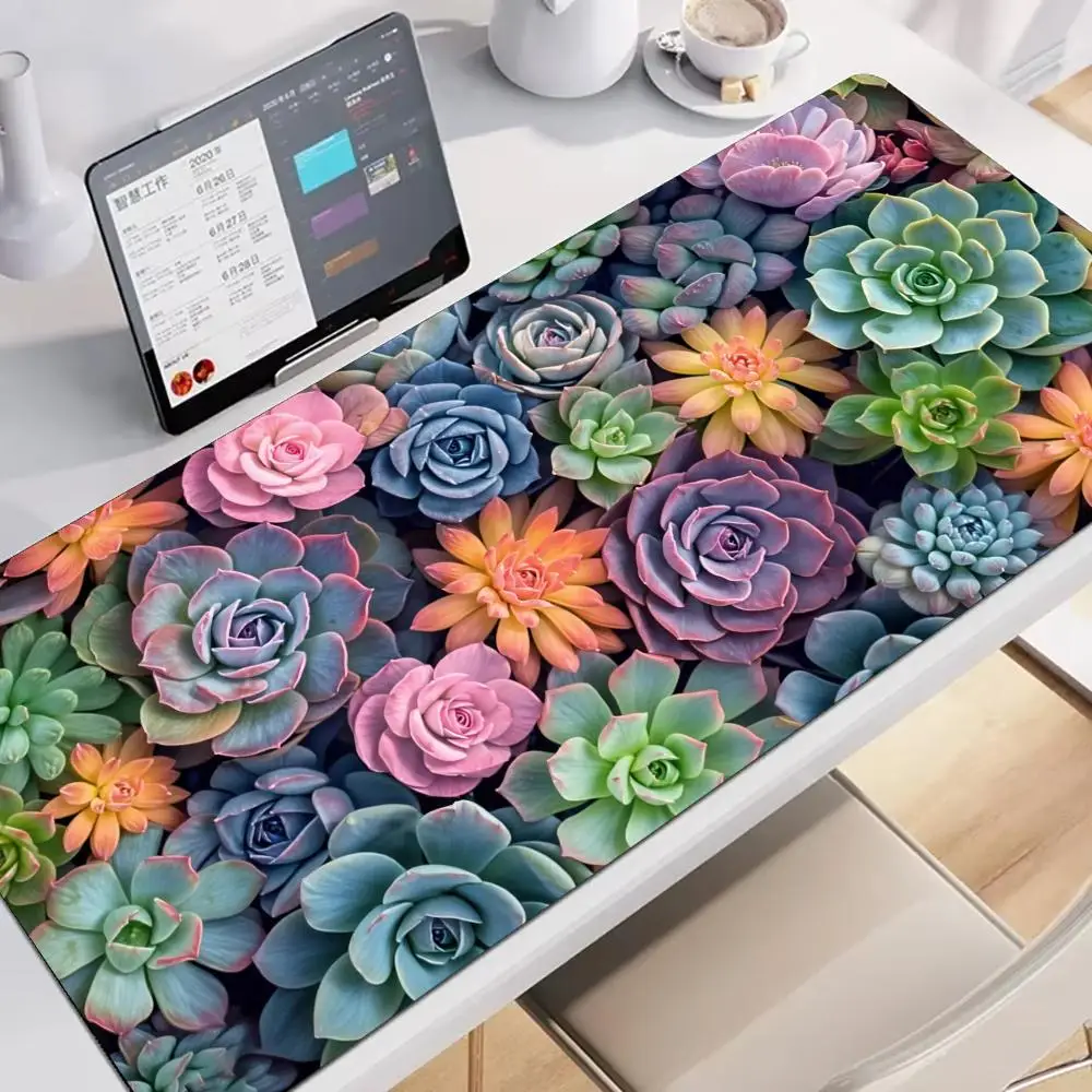 

Green Succulents Mouse Office Accessories Pad Mousepad XXL Large Gaming Non-slip Laptop Tablet Mat Mini PC Playmat