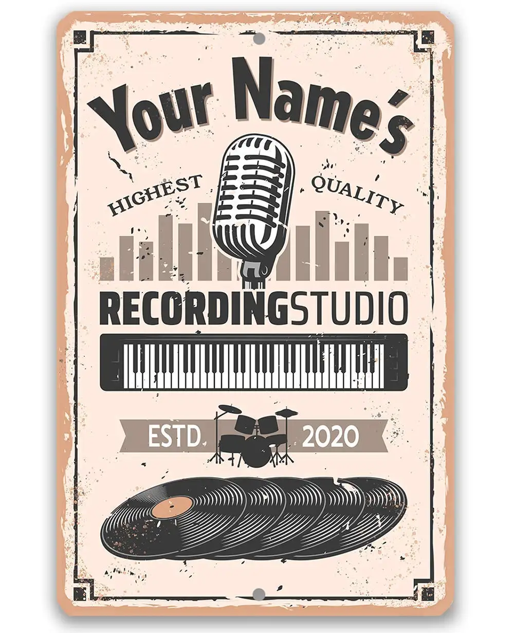 Y1, Studio d'enregistrement personnalisé - Décoration musicale classique, panneau de podcast et accessoires de chambre, cadeaux pour artistes