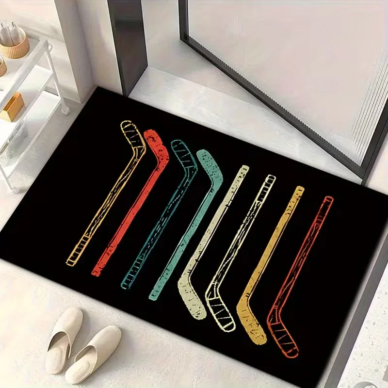Ice Warrior Welcomes Hockey Design Door Mat Sports Villas Game Rooms Pet Friendly Entrances Hockey Rooms Decorative Carpets