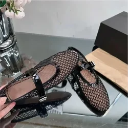 Women's Summer Casual Comfort Flat Mary Jane Single Shoes European and American Fashion Rivet Buckle Shoes Women's Dance Shoes