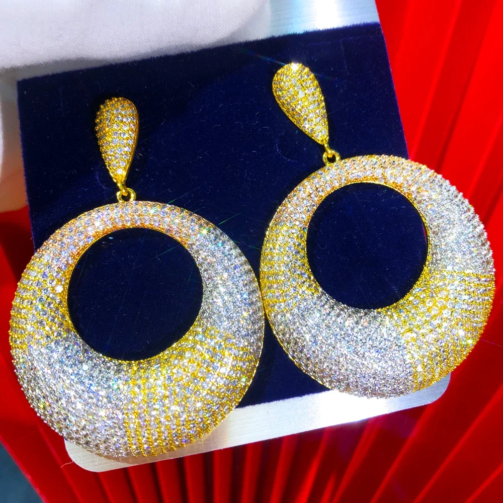 

Soramoore Special Design Round Drop Earrings Big Round Luxury Jewelry For Noble Women Wedding Dance Party High Quality