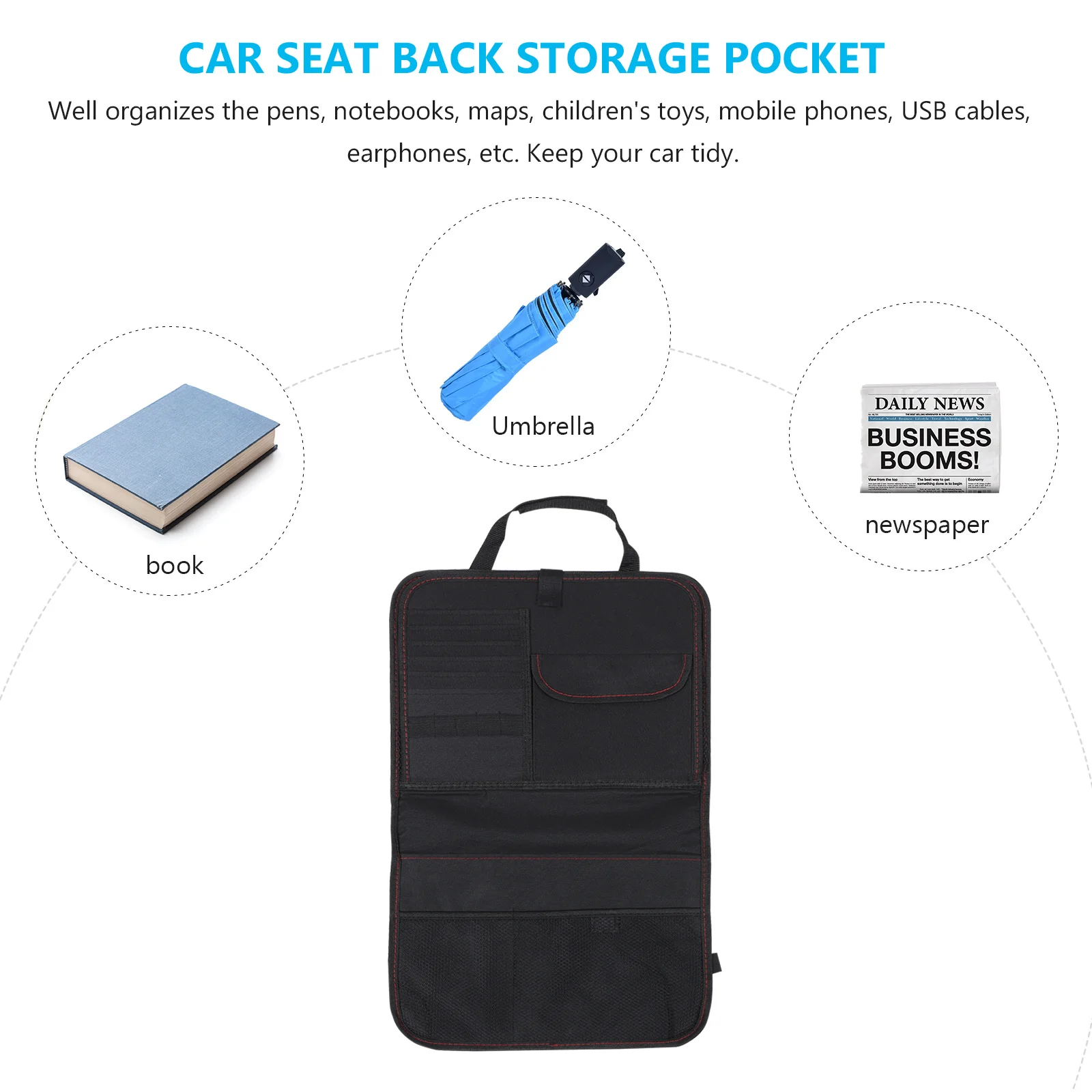 

Car Back Seat Organizer Bag Premium Oxford Fabric Foldable Table Storage For Phones Cables Maps Back Seat Protector Car Interior