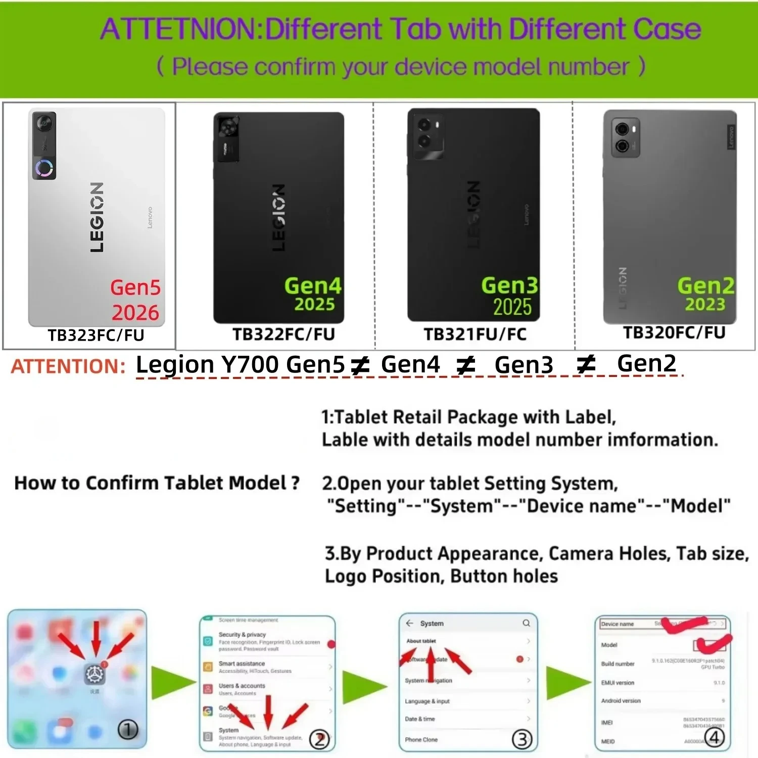 Picture 3: Flip Case for Lenovo Legion Y700 Tab Gen 5/4/3/2 8.8