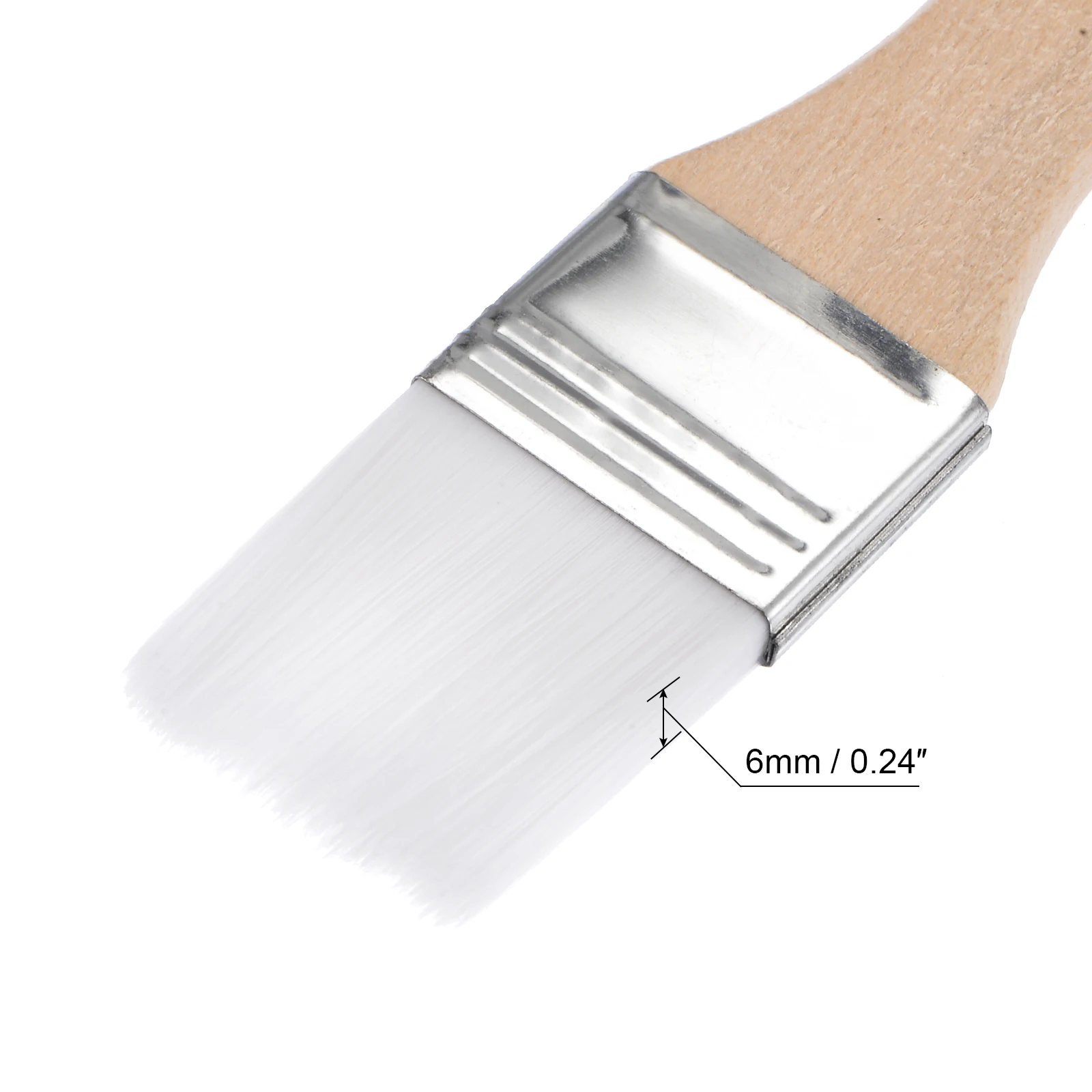 Uxcell 6 "Paint Brush 1" Largura Soft Nylon Cerdas com Cabo de Madeira para Parede, Armários, Cercas Branco 12 Pcs