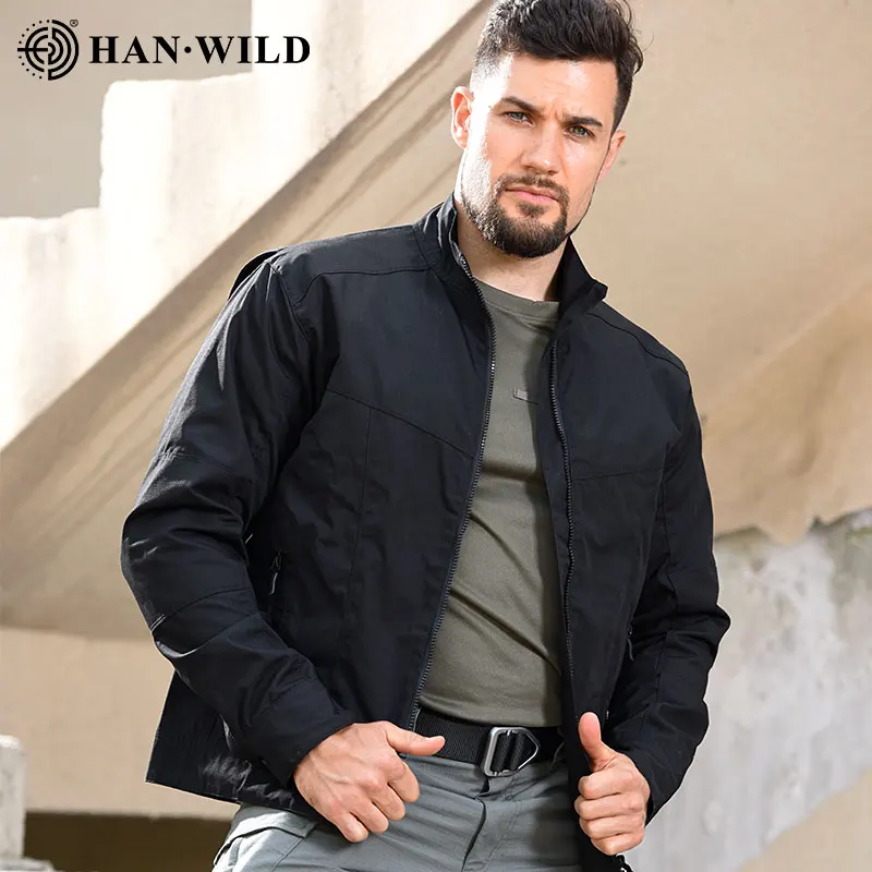 HAN WILD Men Tactical Jacket Outdoor Hiking Camouflage Male Coat Outwear Multi Pockets Men\'s Combat Airsoft Jacket Climb Clothes