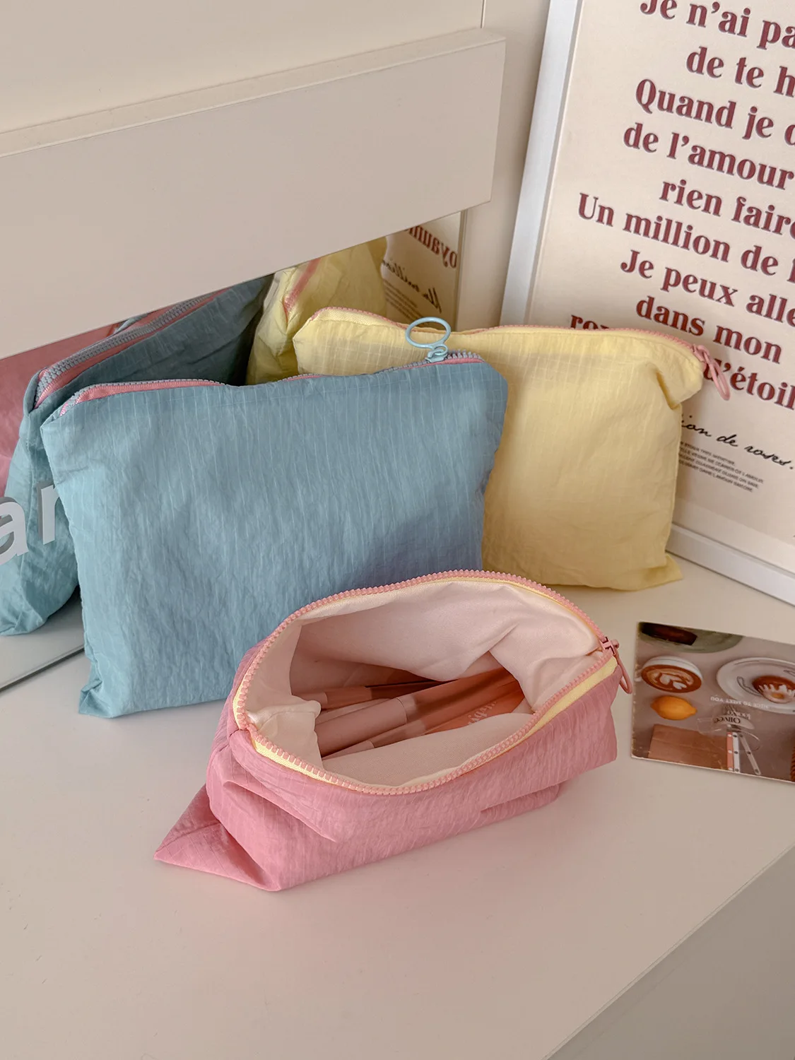 New Women Plaid Makeup Bag Large Capacity Nylon Zipper Pouch Purse Travel Clutch Cosmetic Organizer Zipper Storage Bag Косметика