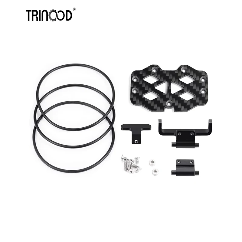 TRINOOD Carbon Fiber Adjustable Decker Battery Plate for 1/18 RC Crawler TRX4-M TRX4M Metal Battery Tray Upgrade Parts