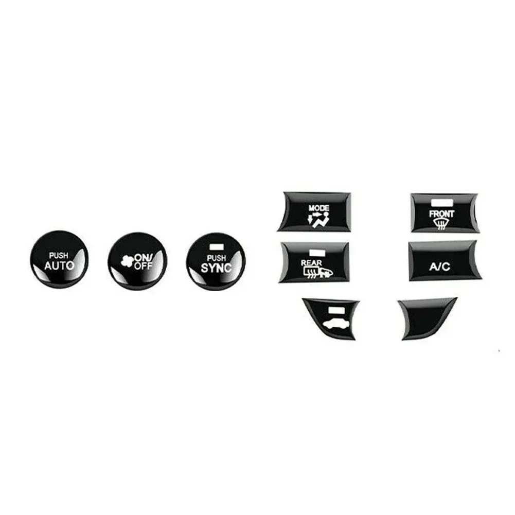 For Honda For Accord 2018-2021 Glossy Black Central Control Switch Button Cover Scratch-resistant 9PCS/set