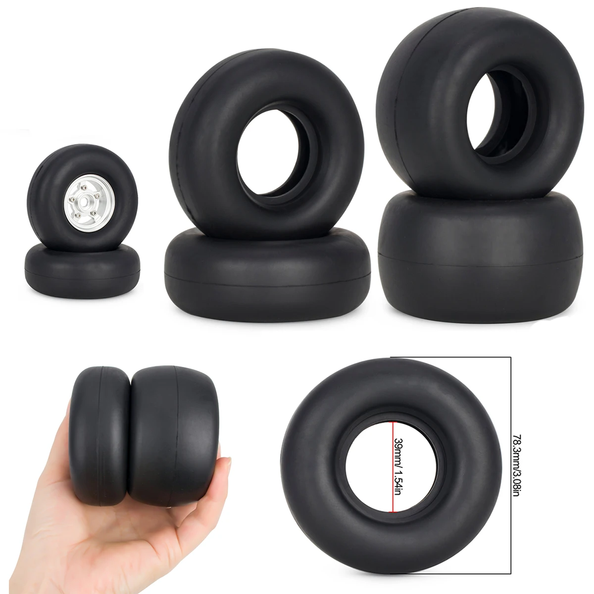 4Pcs Aluminum Beadlock Wheels w/ Tires for Tamiya – Fits 1/10 Frog Sand Scorcher Grasshopper Hornet Parts