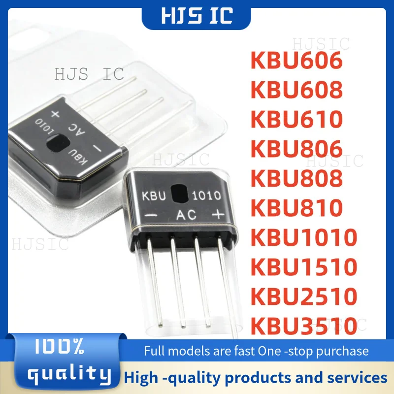 5-10uds New 100% KBU606 KBU608 KBU610 KBU806  KBU808 KBU810 KBU1010 KBU1510 KBU2510 KBU3510 KBU Rectifying Bridge In Stock