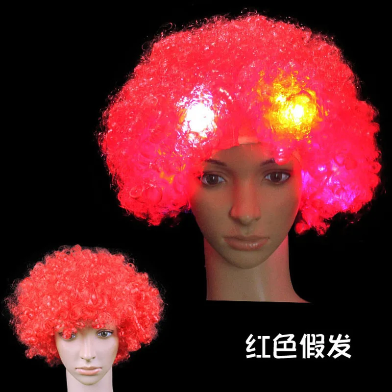 

Performance Costume Accessory LED Flash Explosive Head Wig Ball Headwear Luminous Clown Fan Headgear