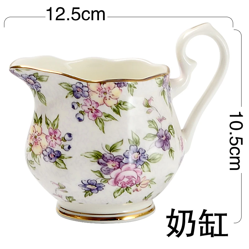 Color Enamel Coffee Pot Sugar Cans Milk Kettle Creative Bone China Drinkware Ceramic Set