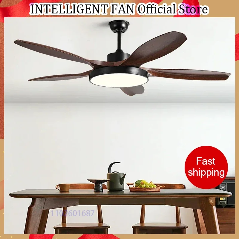 60Inch Fan lamp Modern Simple led DC Ceiling Fan Restaurant Indoor Home 110V 220V Remote Control Fan chandelier