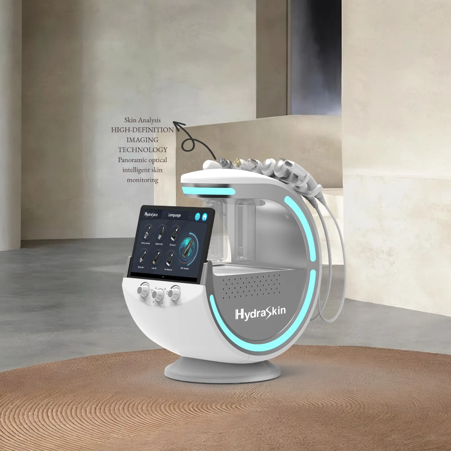 

Высококачественный умный аппарат для ухода за лицом Ice Blue 2025 Hydro для лица 7 в 1, профессиональная портативная дермабразия