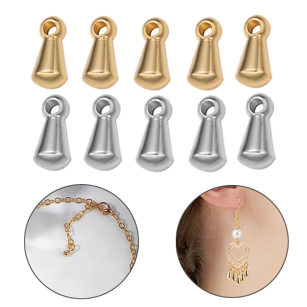 

20Pcs Stainless Steel Water Drop Pendant End Beads For Tail Extender Chain DIY Bracelet Charms Jewelry Making Accessories Crafts