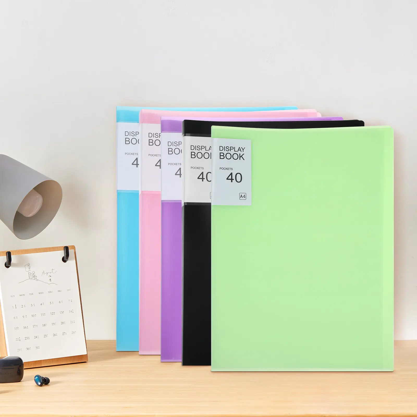 5-pezzi-cartella-portadocumenti-a4-in-plastica-con-40-tasche-trasparenti-etichette-adesive-organizzatore-per-documenti-e-opere-d'arte