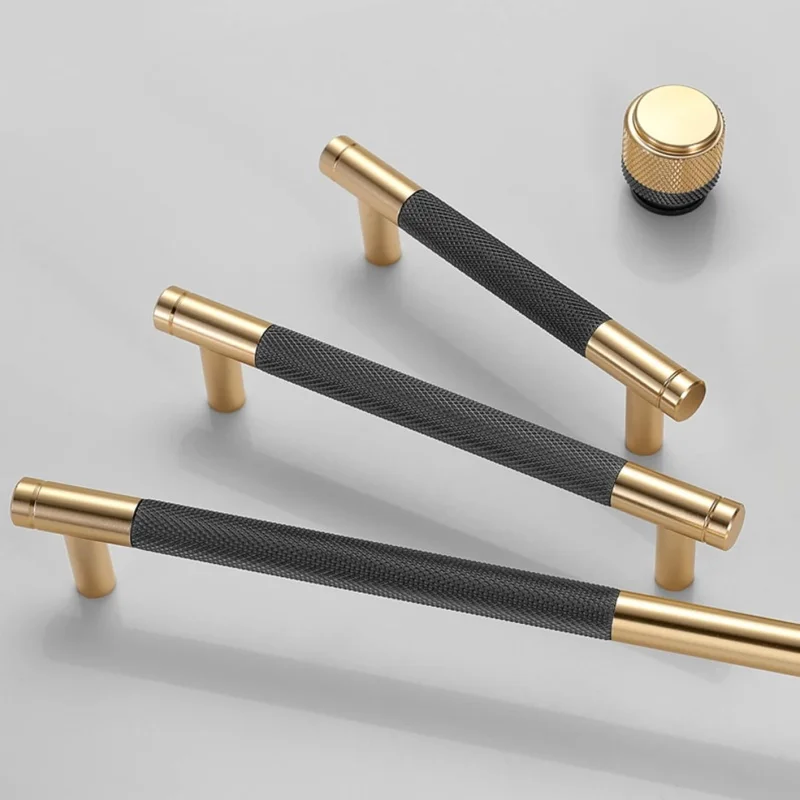 مقبض باب الخزانة من سبائك الألومنيوم الذهبي، مقبض بفتحة واحدة لدرج المطبخ وخزائن النبيذ، مقبض الأثاث الحديث