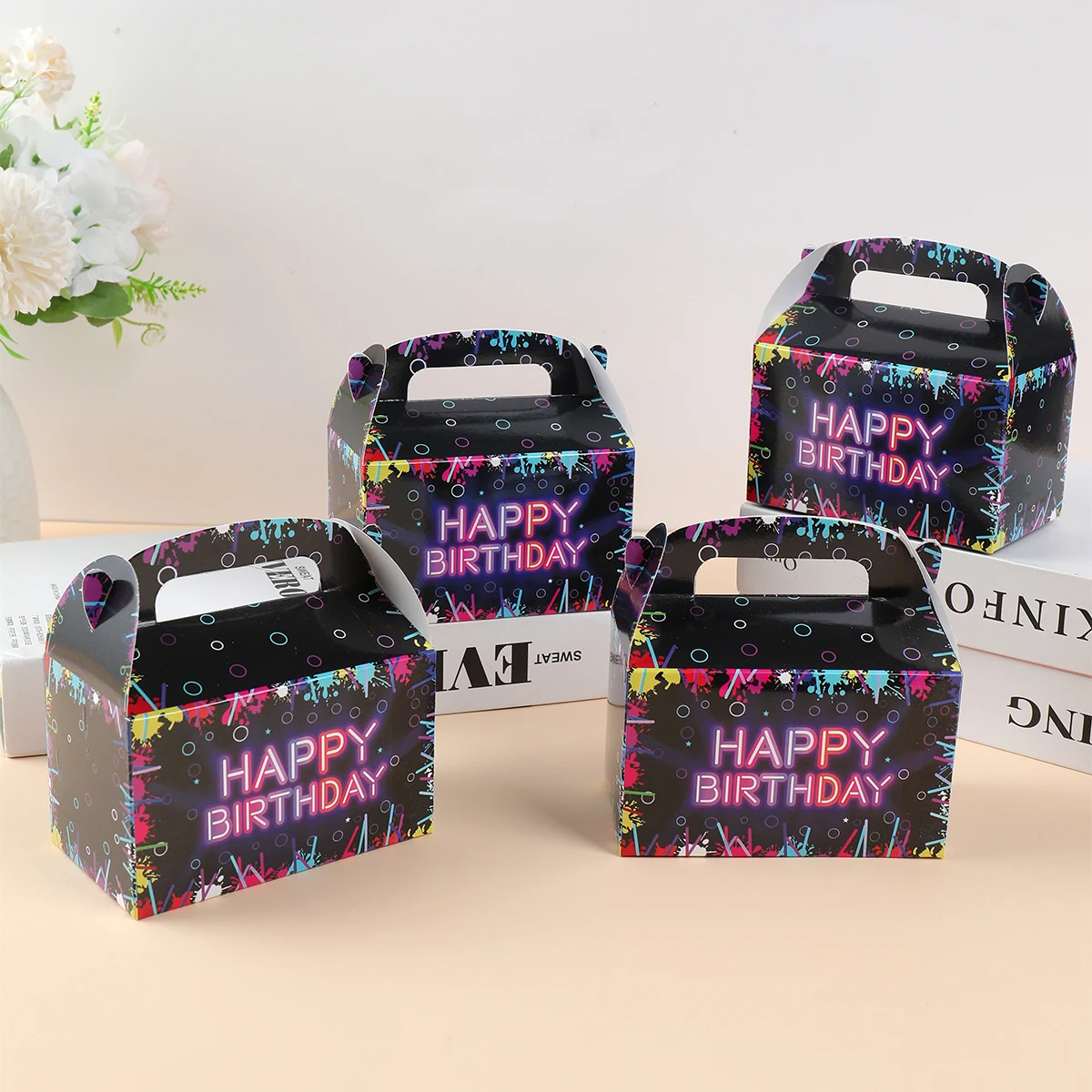 Food Snacks For Kids Party - Caja de dulces fluorescente, cajas de