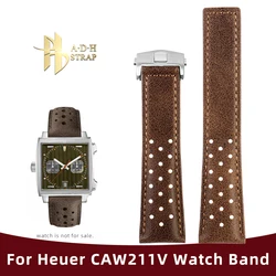 Men's Genuine Leather Watch Strap For Heuer Monaco Watchband CAW211M 211P CAW211R 211T 211V Strap 22-18mm Breathable and Soft