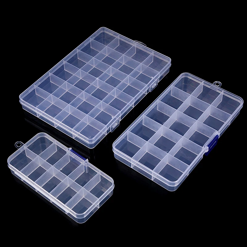 10/15/24 Grids Compartments Plastic Box Jewelry Bead Storage Container DIY Organizer Beads Bracelet Jewelry Boxes Tool Parts Box