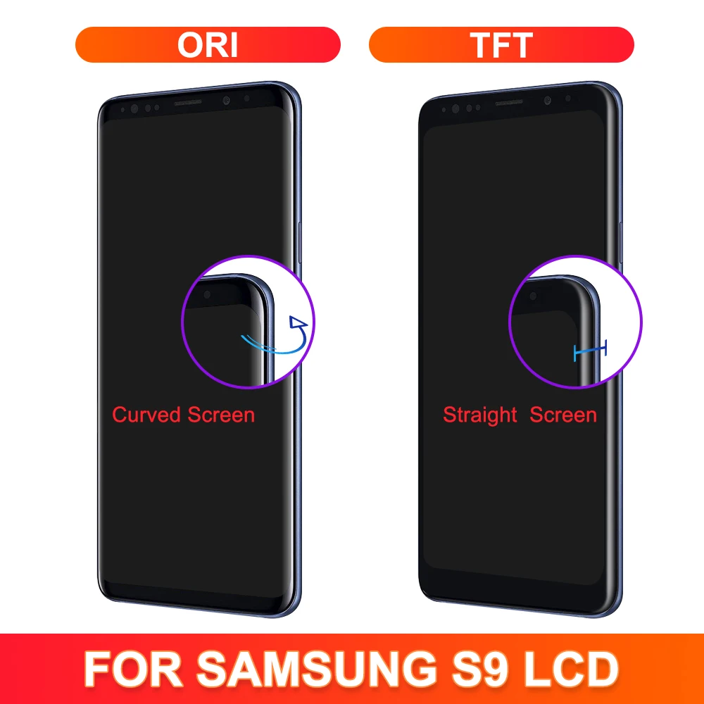 100% Tested Display For Samsung Galaxy S9 LCD With Digitizer Touch Screen Assembly SM-G960FD S9 G960 LCD with Frame Replacement